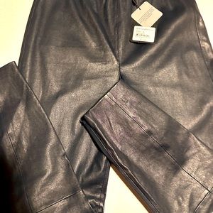 St John Napa Navy leather leggings